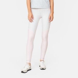 White and Pink Warm-Up Leggings